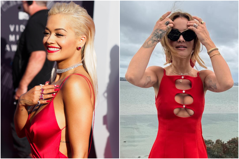 Rita Ora's Feather Tat Story | Alamy Stock Photo by Francis Specker & Instagram/@ritaora