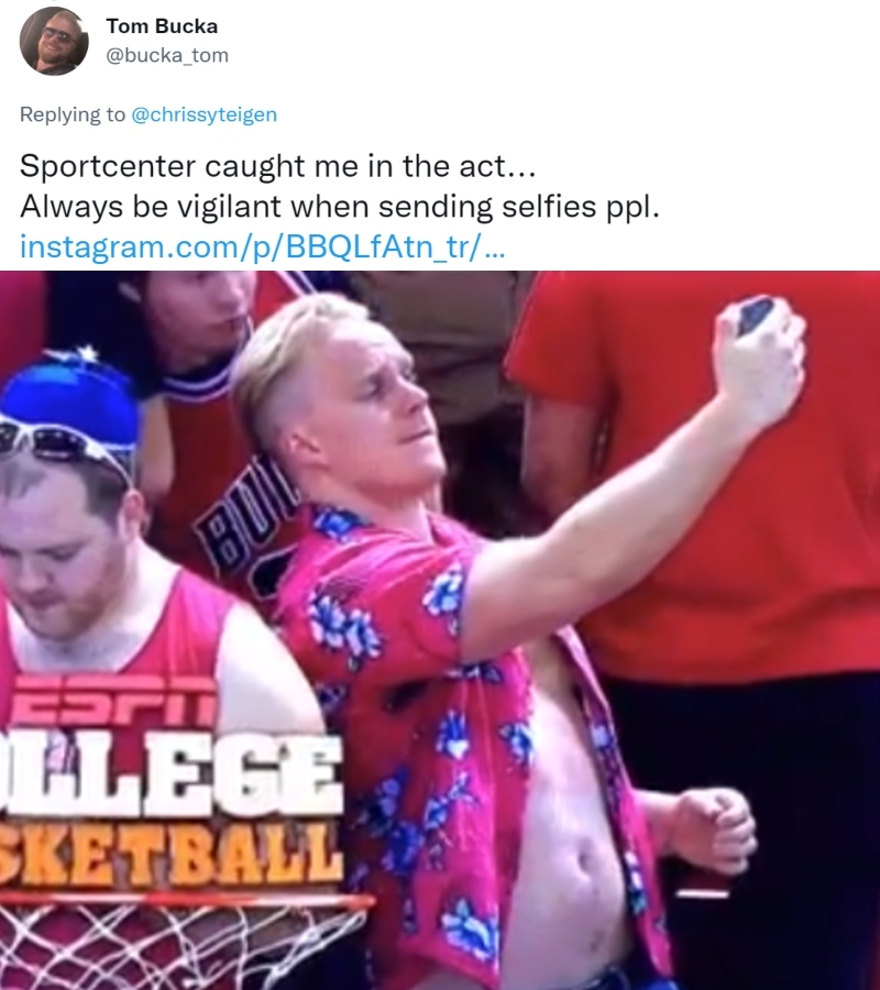 Caught in the Act | Twitter/@bucka_tom & Instagram/@sportscenter