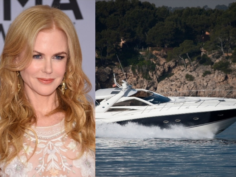 Nicole Kidman – Sunseeker Manhattan 74, Estimated $2.5 Million | Getty Images Photo by Larry Busacca & Alamy Stock Photo by Stuart Pearce