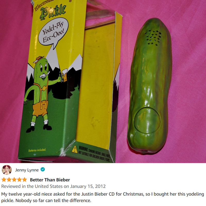 Accouterments Yodelling Pickle | Imgur.com/QJ9VEQi