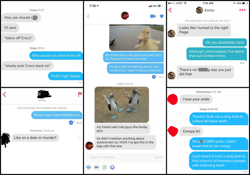Tinder Chats That Will either Make You Cringe or Laugh | Reddit.com/LemonPFC & TheAssAge & maditob & fetter_indy & PowerofMoses