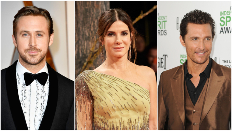 Sandra Bullock: Ryan Gosling & Matthew McConaughey | Getty Images Photo by Frazer Harrison & Kevin Winter & Alamy Stock Photo