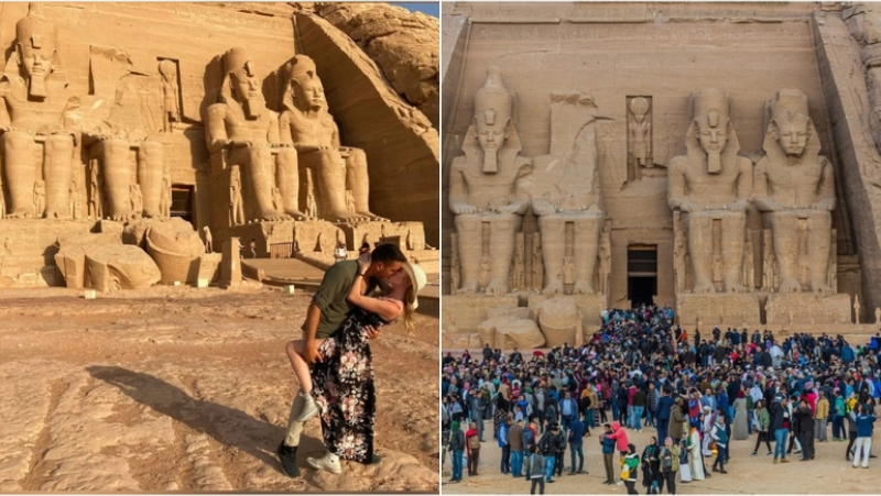 Abu Simbel Temple, Egypt | Instagram/@marciispina & Shutterstock