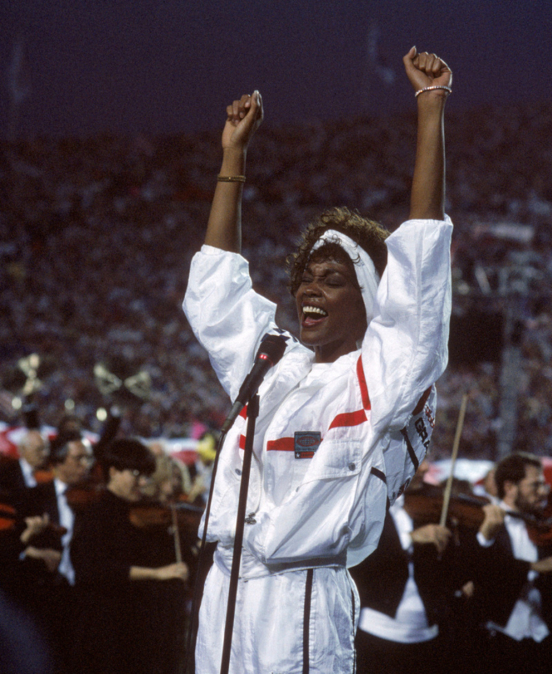 Whitney at the Super Bowl | Getty Images Photo by George Rose