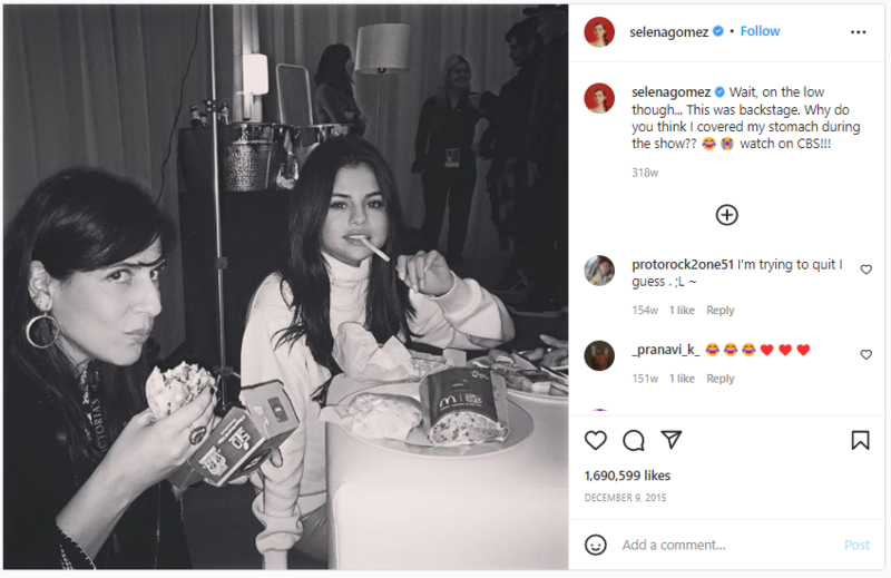 Es fan de McDonald's | Instagram/@selenagomez