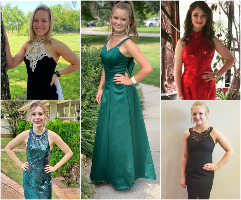 Adolescentes que usaron vestidos de graduación de sus madres ¡y fueron un éxito! | Instagram/@andreaspon & @kyries_sketchbook & @charlaboyett & @mevans9066 & @joannsbridal