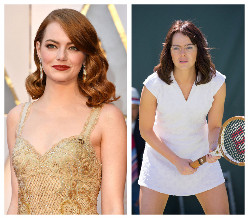 Emma Stone se convierte en atleta para “La batalla de los sexos” | Getty Images Photo by Steve Granitz & Alamy Stock Photo by Moviestore Collection Ltd