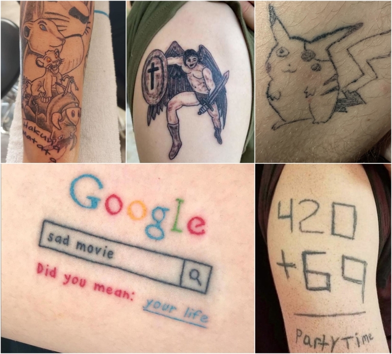 Tatuagens que ajudarão você a saber o que não fazer na próxima vez que for se rabiscar | Reddit.com/QuesoDino & satanslittlevegan & crazyhawk44 & Ra505 & woo46 