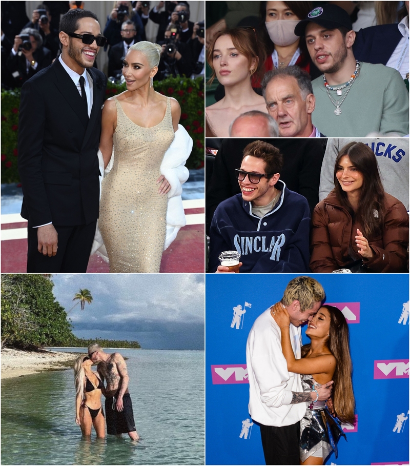 Everything You Need to Know About Pete Davidson’s Love Life | Alamy Stock Photo & Getty Images Photo by Jamie Squire & Instagram/@kimkardashian